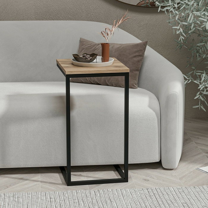 Hanah Home Mesa Auxiliar Nogal 35x65x40 cm Tablero de Partículas Recubierto de Melamina
